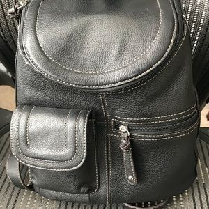 Backpack Purse - Tignanello Leather, Black